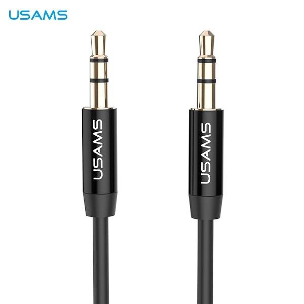 USAMS ADAPTER AUDIO JACK 3.5M-3.5M 1M BLACK