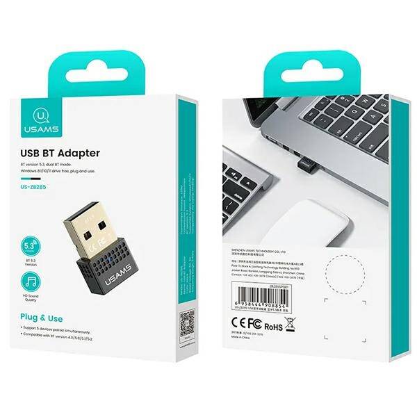 USAMS Adapter USB Bluetooth czarny/black ZB285SPQ01 (US-ZB285)