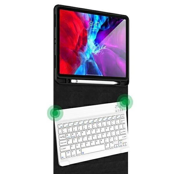 USAMS Etui Winro z klawiaturą iPad 9.7" fioletowe etui-biała klawiatura/purple cover-white keyboard IPO97YRXX03 (US-BH642)