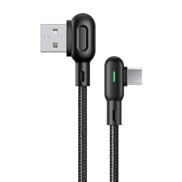 USAMS KABEL KĄTOWY U57 MICROUSB 1,2M 2A CZARNY /BLACK SJ458USB01 (US-SJ458)