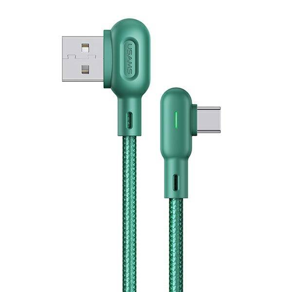 USAMS KABEL KĄTOWY U57 USB-C 1,2M 2A ZIELONY/GREEN SJ457USB02 (US-SJ457)