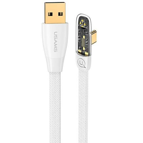 USAMS KABEL KĄTOWY USB NA USB-C PD 6A 66W FAST CHARGING ICEFLAKE SERIES 1,2M BIAŁY /WHITE SJ585USB02 (US-SJ585)