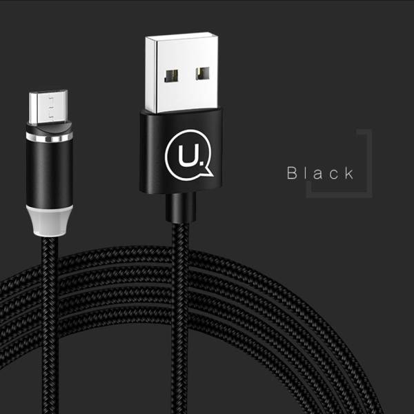 USAMS KABEL MAGNETYCZNY U-SURE MICROUSB 1M 2.1A PLECIONY CZARNY /BLACK SJ294USB01 (US-SJ294)