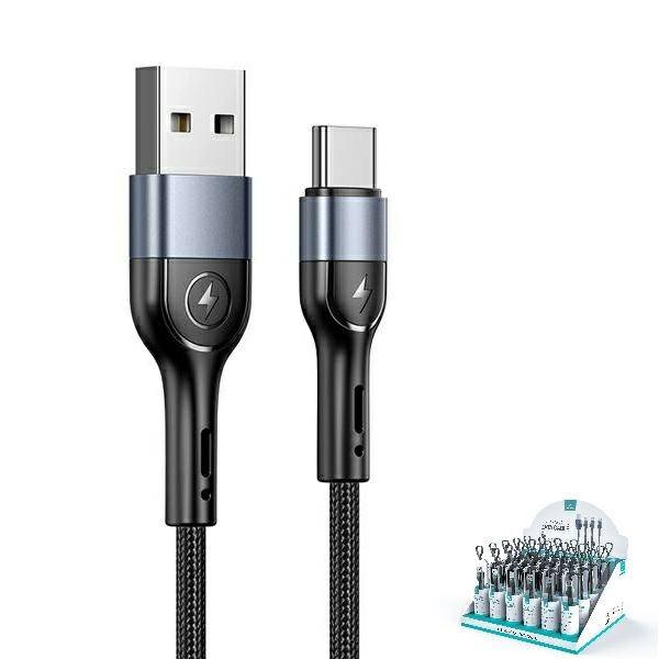 USAMS KABEL PLECIONY U55 2A USB-C FOR SET U55 CZARNY /BLACK 1M SJ449ZJ01 (US-SJ449)