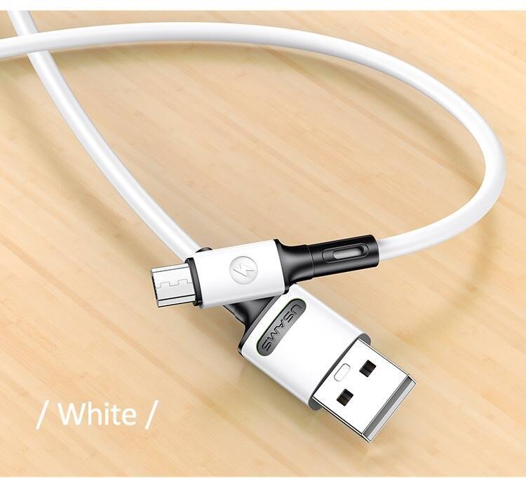 USAMS Kabel U52 microUSB 2A Fast Charge 1m biały/white SJ435USB01 (US-SJ435)