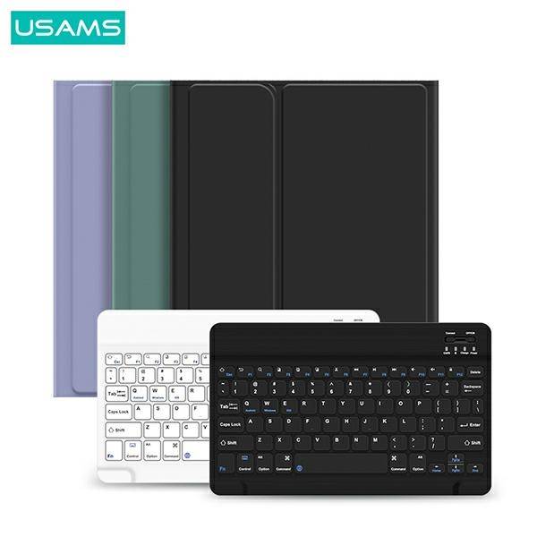 USAMS WINRO CASE WITH KEYPAD IPAD PRO 10.2" CASE - VIOLET, KEYBOARD - WHITE