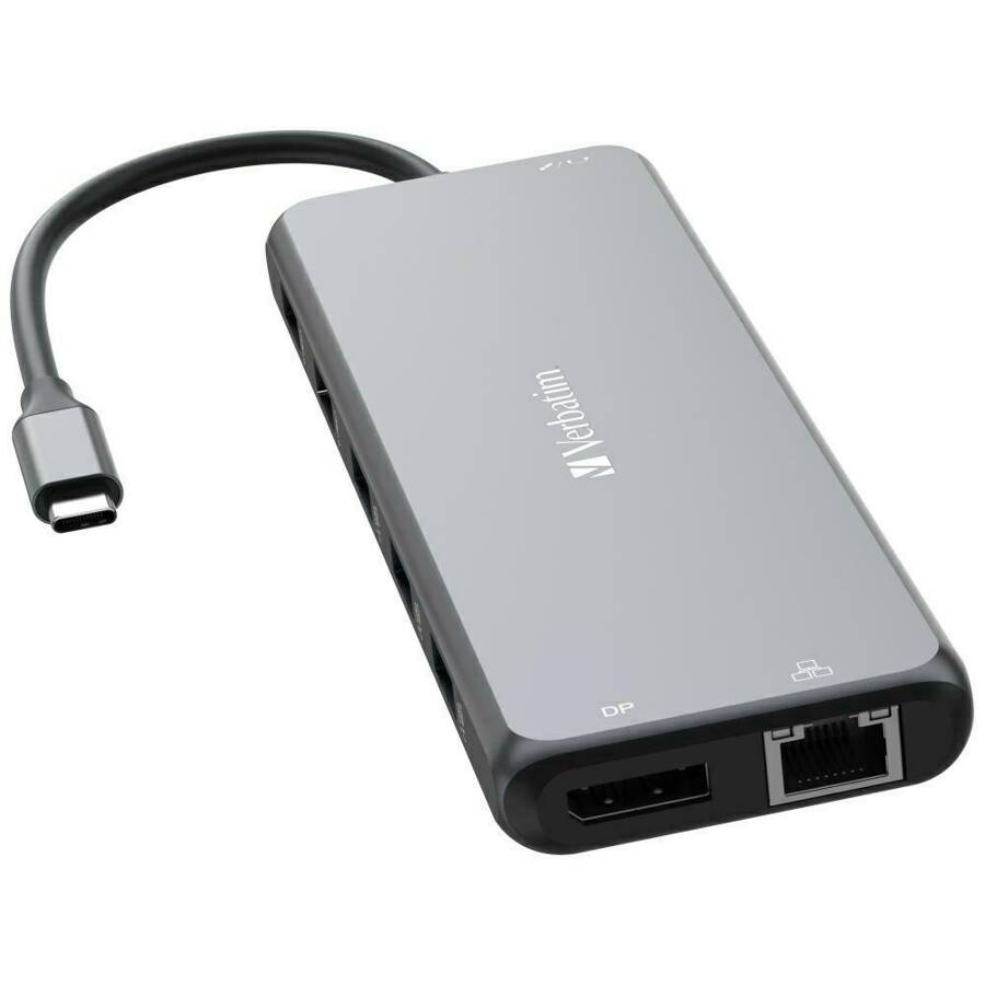 Verbatim Adapter Hub USB-C - 2xHDMI/DP/   Eternet/6xUSB-A/Jack 3.5mm/2xUSB-C aluminiowy/aluminum 32153