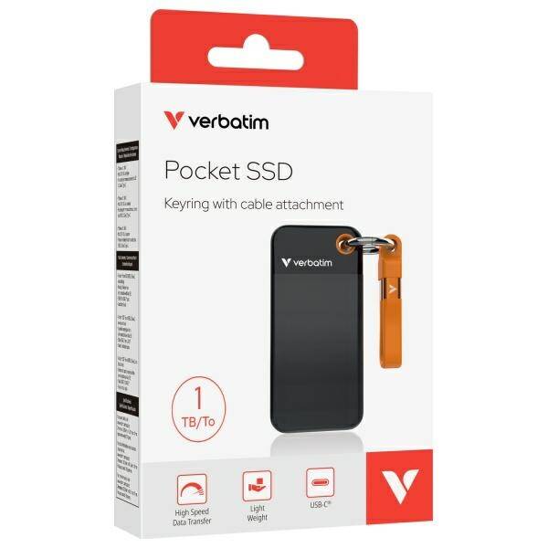 Verbatim Dysk SSD 1TB - brelok do kluczy  z kablem USB 3.2 gen.2 czarno-pomarańczowy/black-orange 32193