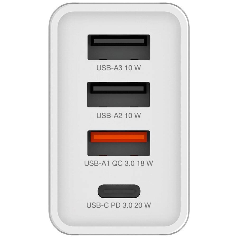 Verbatim Ładowarka sieciowa 30W 3xUSB-A/ USB-C PD 3.0 CHR-30EU2 biały/white 49701