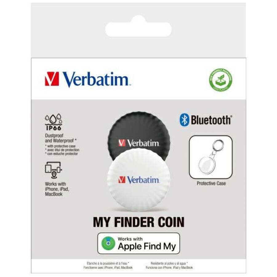 Verbatim My Finder Coin Bluetooth czarny  biały/black white - urządzenie do śledzenia 2szt MYFC-02BW 32134