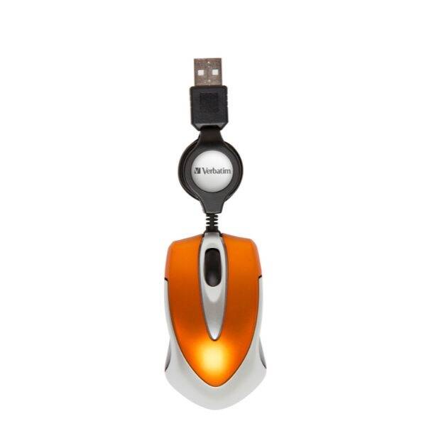 Verbatim Mysz optyczna Go Mini USB-A 1000 dpi pomarańczowy/orange 49023