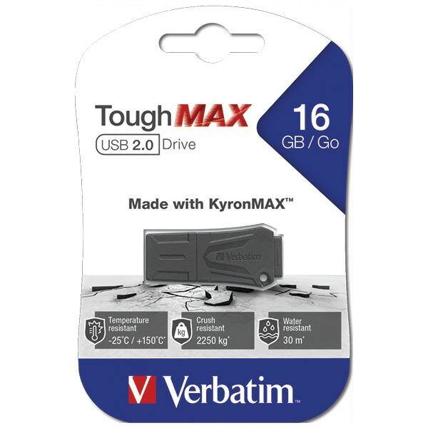 Verbatim Pendrive 16GB USB-A 2.0 ToughMAX czarny/black 49330