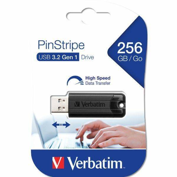 Verbatim Pendrive 256GB USB-A 3.2 PinStripe czarny/black 49320