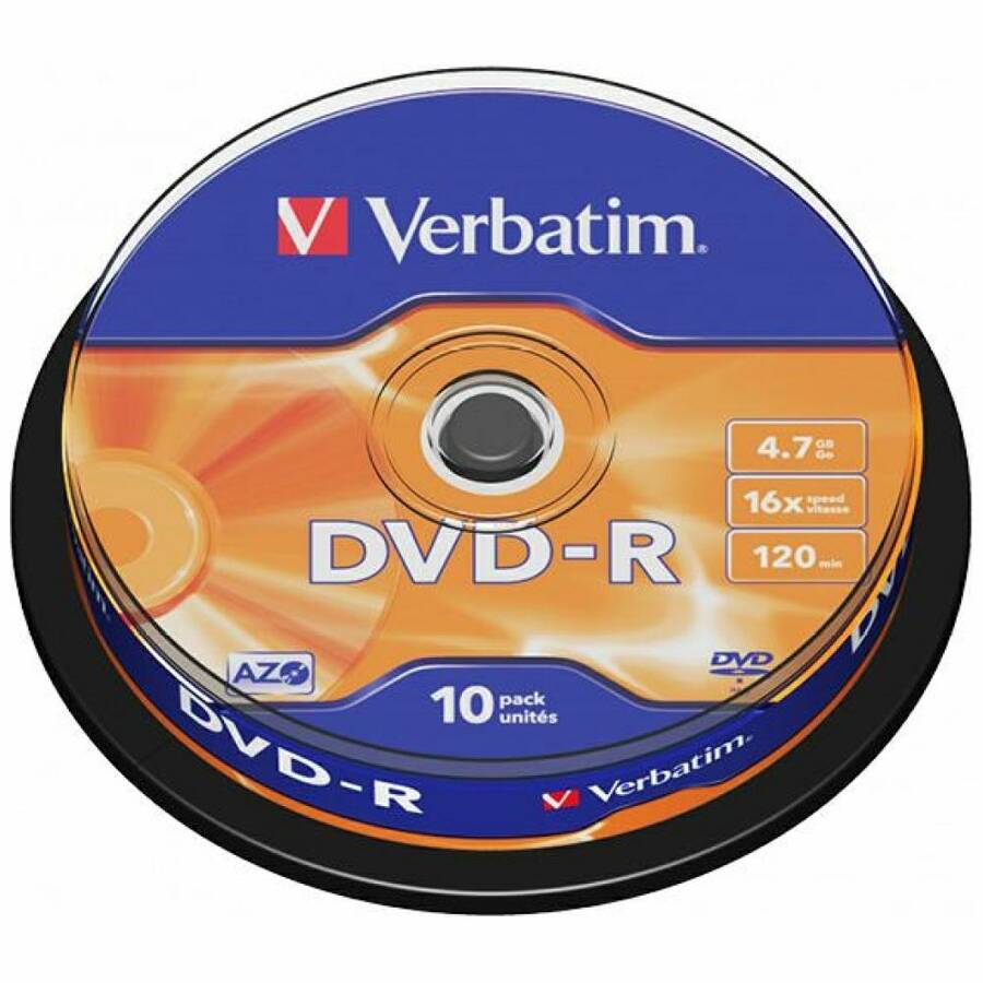 Verbatim Płyta DVD-R 4.7GB 16x AZO        srebrny/silver 10szt 43523