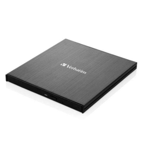 Verbatim Zewnętrzna nagrywarka Slimline Blu-ray + kabel USB-C/USB-A czarny/black 43889