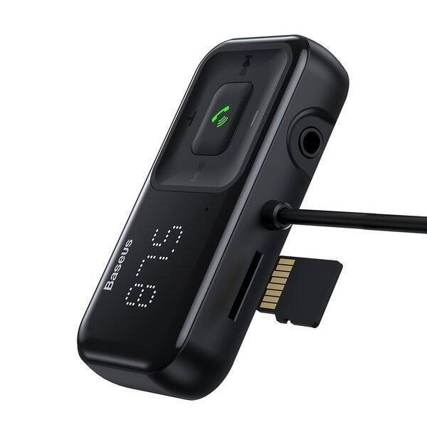 WIRELESS BLUETOOTH FM TRANSMITTER WITH CHARGER BASEUS S-16 (OVERSEAS EDITION) - BLACK