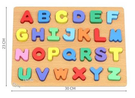 WOODEN ALPHABET PUZZLE BLOCKS PUZZLE LETTERS