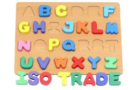 WOODEN ALPHABET PUZZLE BLOCKS PUZZLE LETTERS