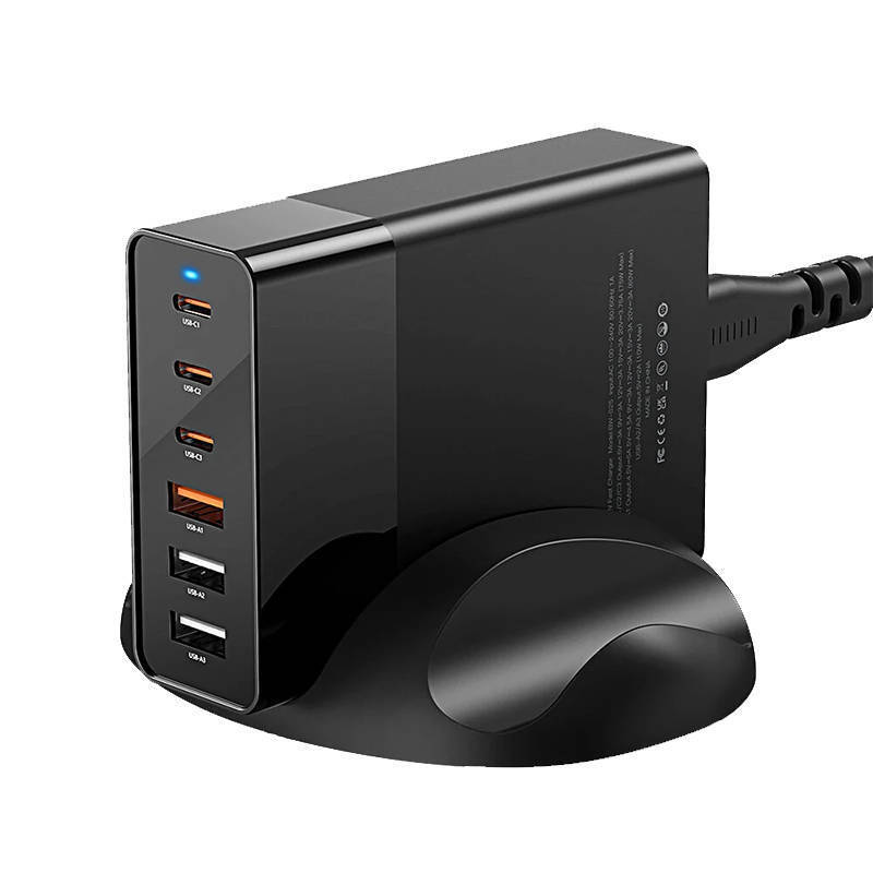 Wall charger Blitzwolf BW-S25, 75W, 3x USB + 3x USB-C (black)