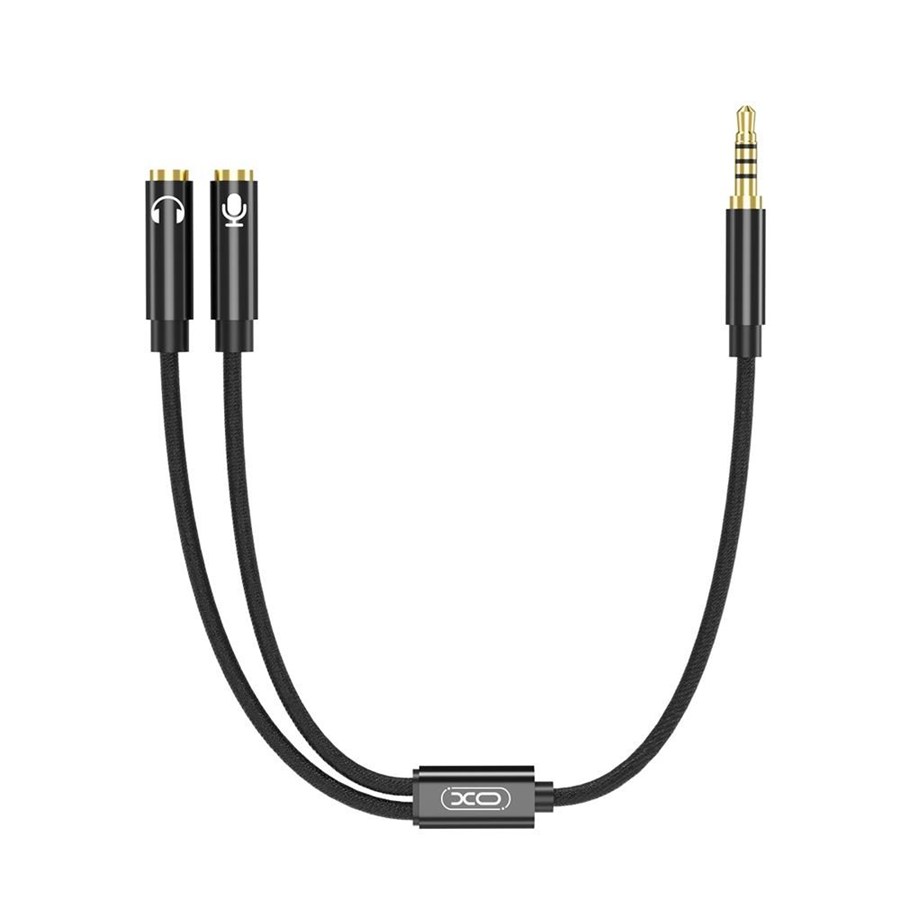 XO Audio Cable 2in1 NB -R197 JACK 3.5mm - Jack connector 3.5mm / microphone 0.23 m black