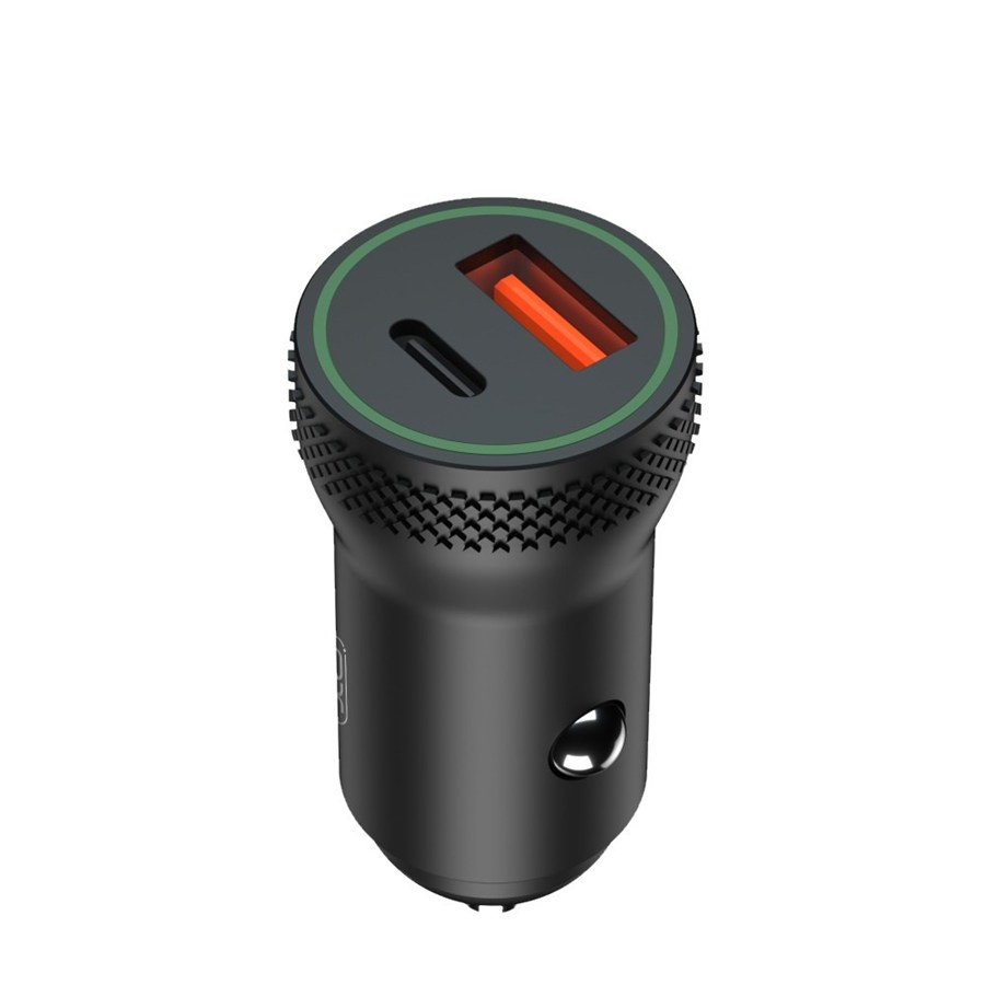 XO CC33 PD QC 3.0 18W 1x USB 1x USB-C BLACK car charger