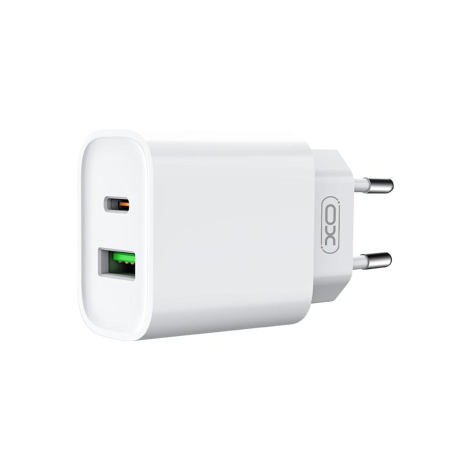 XO CE02A PD 20W QC 3.0 18W 1x USB 1x USB-C white charger