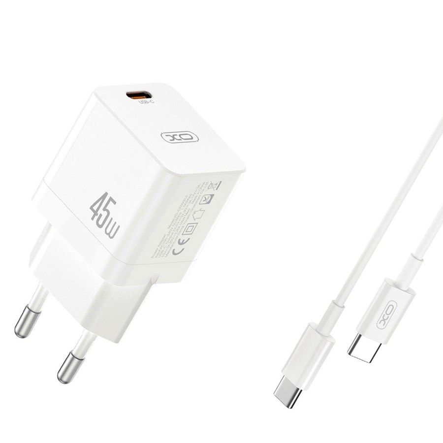 XO CE09 PD 45W 1x USB-C network charger + USB-C cable-USB-C