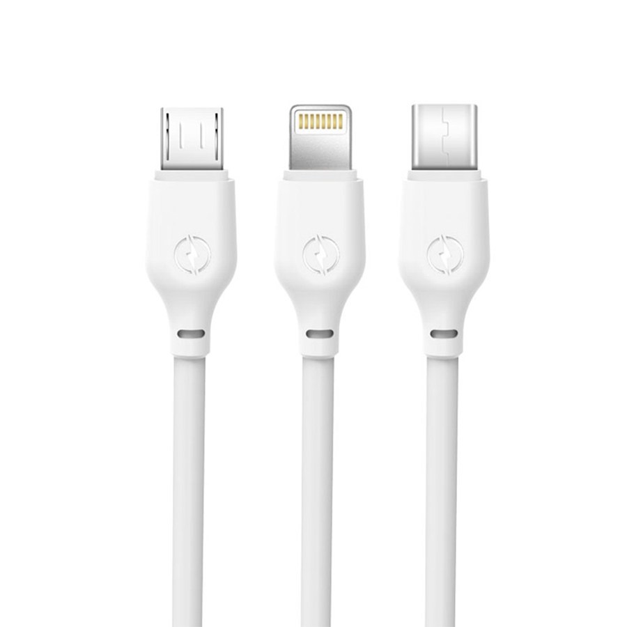 XO NB103 3in1 USB - Lightning + USB -C + MicroUSB 1.0 m 2.1A white