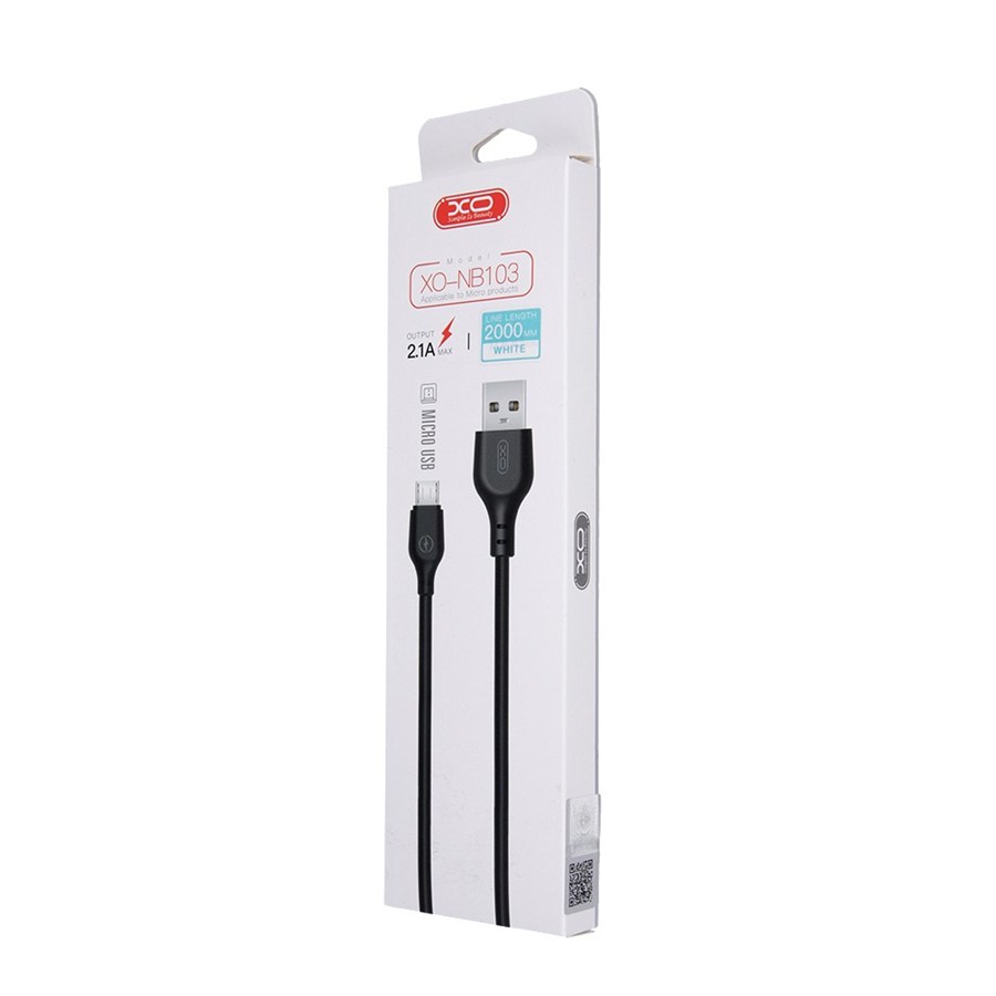 XO NB103 USB cable - microUSB 2.0 m 2.1a white