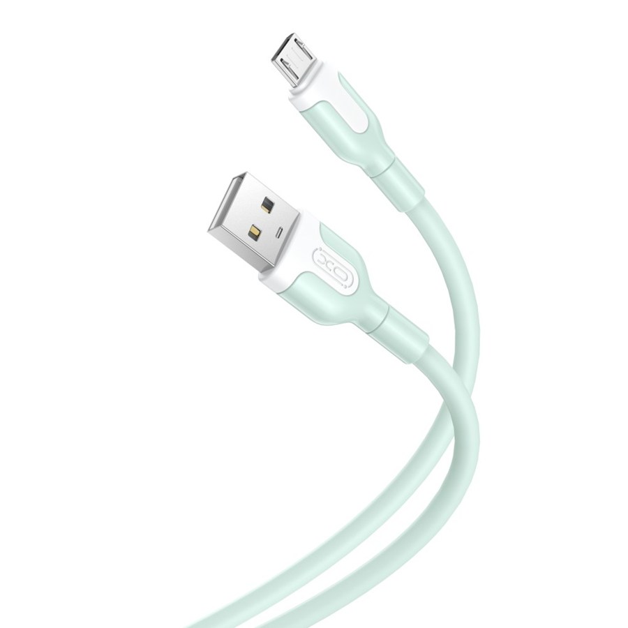 XO NB212 USB cable - microUSB 1.0 m 2.1a green