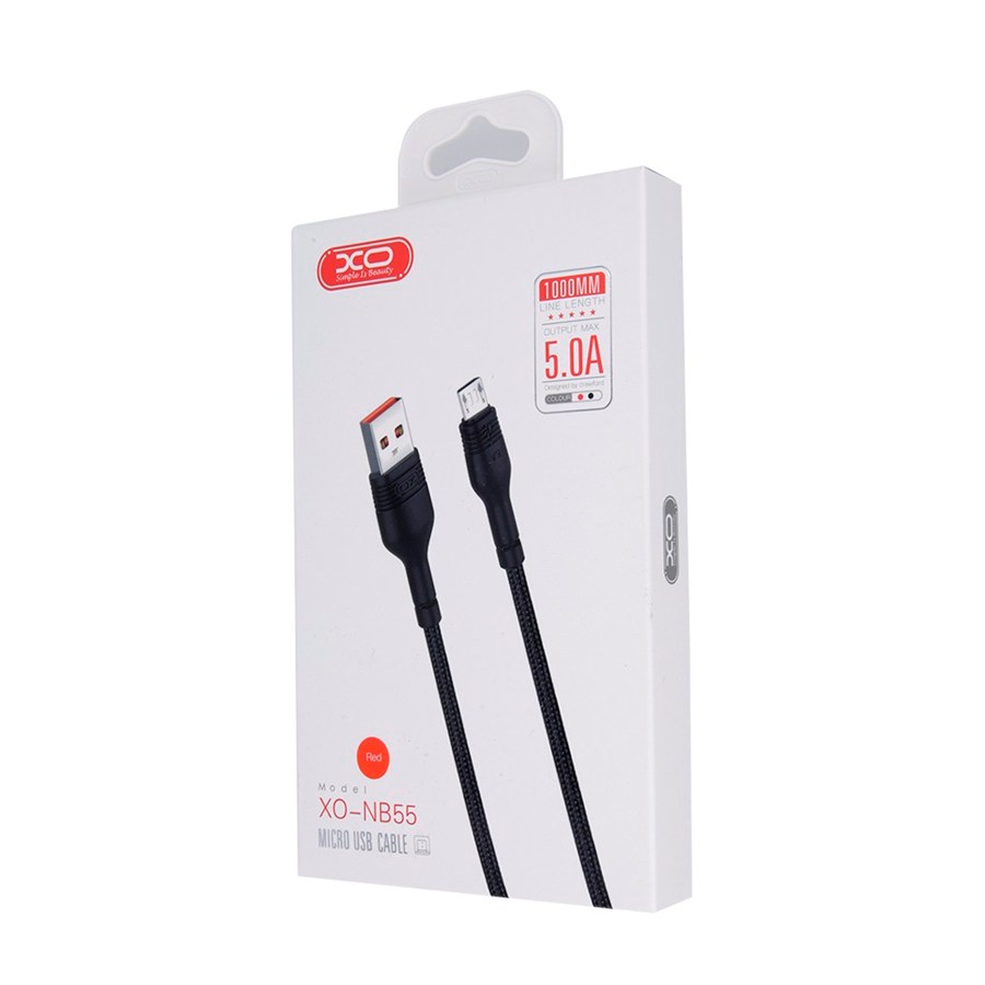 XO NB55 USB cable - microUSB 1.0 m 5a black