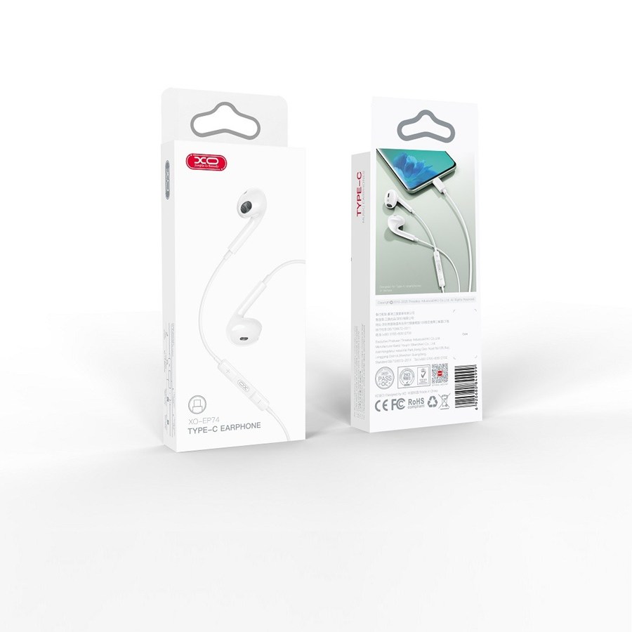 XO Wired headphones EP74 USB-C Diminant white