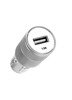 (4637) MOCOLO 1A CAR CHARGER SILVER + LIGHTNING 1M SILVER + CABLE WHITE