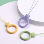 A SILICONE LANYARD FOR A PHONE BEAR RING ON A FINGER GREEN