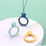 A SILICONE LANYARD FOR A PHONE BEAR RING ON A FINGER SKYBLUE