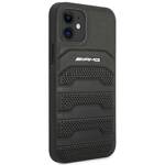 AMG AMHCP12SGSEBK iPhone 12 mini 5,4"  czarny/black hardcase Leather Debossed Lines