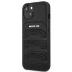 AMG AMHCP14MGSEBK IPHONE 14 PLUS / 15 PLUS 6.7 "BLACK / BLACK HARDCASE LEATHER DEBOSSED LINES