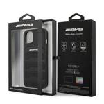 AMG AMHCP14MGSEBK IPHONE 14 PLUS / 15 PLUS 6.7 "BLACK / BLACK HARDCASE LEATHER DEBOSSED LINES