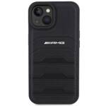 AMG AMHCP15MGSEBK iPhone 15 Plus / 14  Plus 6.7" czarny/black hardcase Leather Debossed Lines