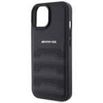 AMG AMHCP15MGSEBK iPhone 15 Plus / 14  Plus 6.7" czarny/black hardcase Leather Debossed Lines