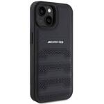 AMG AMHCP15SGSEBK IPHONE 15/14/13 6.1 "BLACK / BLACK HARDCASE LEATHER DEBOSSED LINES