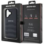 AMG AMHCP16SGSEBK iPhone 16  6.1" czarny/black hardcase Leather Debossed Lines Black Logo