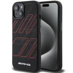 AMG AMHMP15S23SSPK iPhone 15 / 14 / 13  6.1" czarny/black hardcase Silicone Large Rhombuses Pattern MagSafe