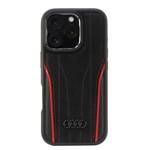 Audi Genuine Leather MagSafe iPhone 16 Pro 6.3" czarno-czerwony/black-red hardcase AU-TPUPCMIP16P-R8/D3-RD