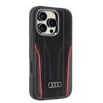 Audi Genuine Leather MagSafe iPhone 16 Pro 6.3" czarno-czerwony/black-red hardcase AU-TPUPCMIP16P-R8/D3-RD