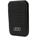 Audi Leather Wallet Card Slot Stand czarny/black MagSafe AU-MSCH-GT/D3-BK