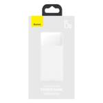 BASEUS BIPOW FAST CHARGING POWER BANK 20000MAH 15W WHITE (OVERSEAS EDITION) + USB-A - MICRO USB 0.25M CABLE WHITE (PPBD050102)