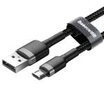 BASEUS CAFULE CABLE DURABLE NYLON BRAIDED WIRE USB / MICRO USB 2A 3M BLACK-GRAY (CAMKLF-HG1)