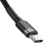 BASEUS CAFULE CABLE DURABLE NYLON CORD USB-C PD / USB-C PD PD2.0 60W 20V 3A QC3.0 1M BLACK-GRAY (CATKLF-GG1)