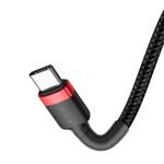 BASEUS CAFULE CABLE DURABLE NYLON CORD USB-C PD / USB-C PD PD2.0 60W 20V 3A QC3.0 2M BLACK-RED (CATKLF-H91)